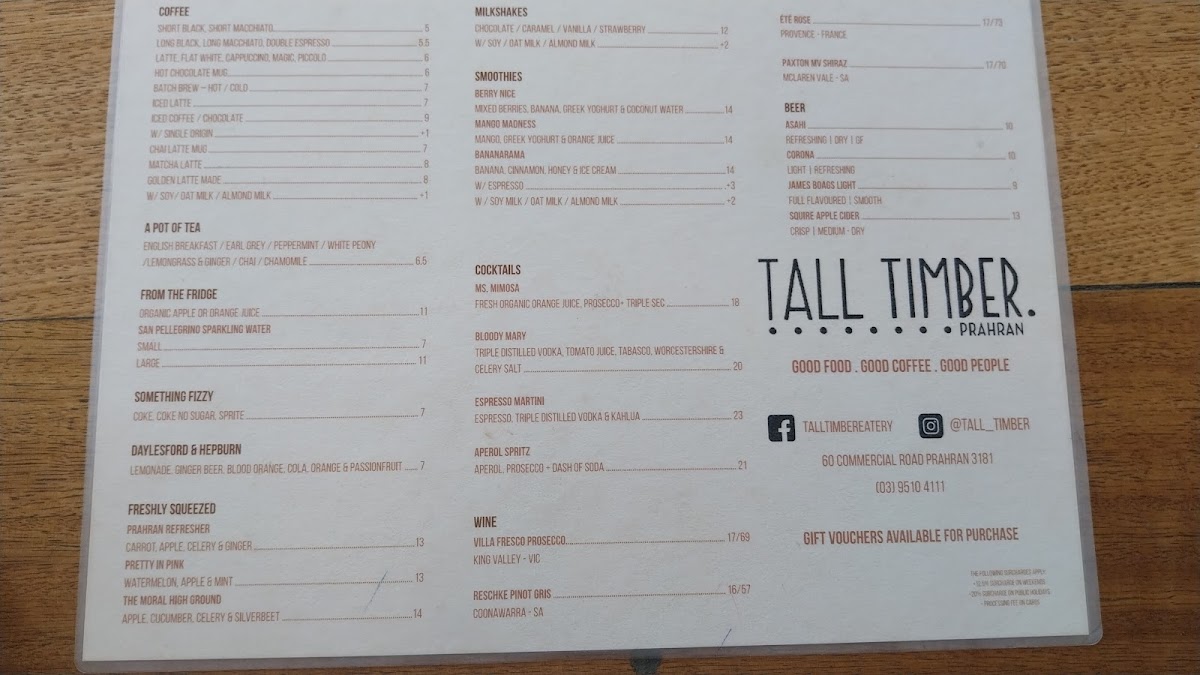Menu Tall Timber Cafe-1